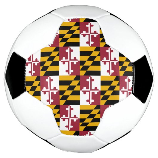 Patriottisch Voetbal met vlag van Maryland, Vereni (Gedraaid)