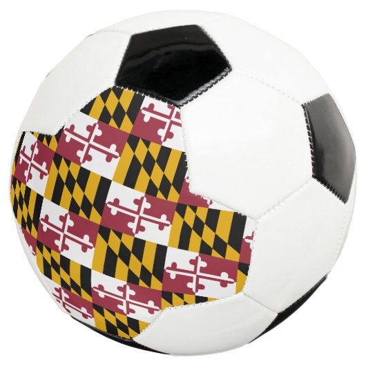 Patriottisch Voetbal met vlag van Maryland, Vereni (Drie kwart)