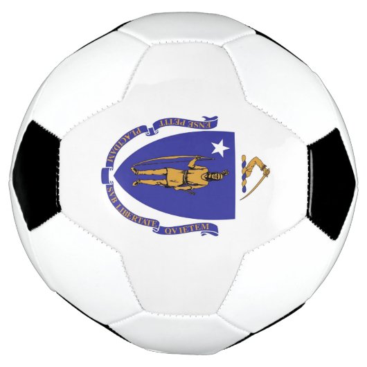 Patriottisch Voetbal met vlag van Massachusetts (Gedraaid)
