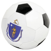 Patriottisch Voetbal met vlag van Massachusetts (Drie kwart)