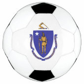 Patriottisch Voetbal met vlag van Massachusetts (Voorkant)