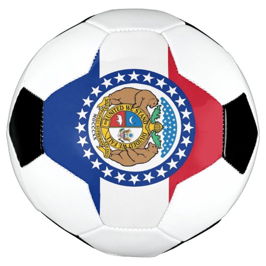 Patriottisch Voetbal met vlag van Missouri (Gedraaid)