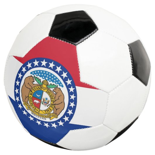 Patriottisch Voetbal met vlag van Missouri (Drie kwart)