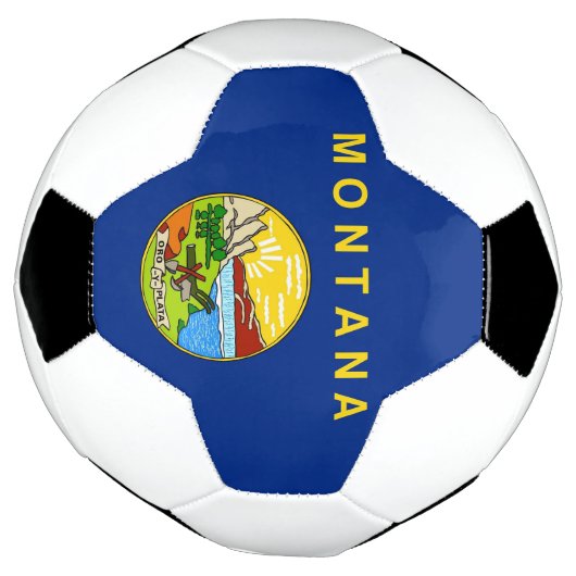 Patriottisch Voetbal met vlag van Montana (Gedraaid)