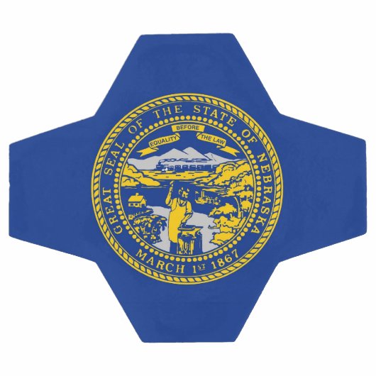 Patriottisch Voetbal met vlag van Nebraska (Enkel)