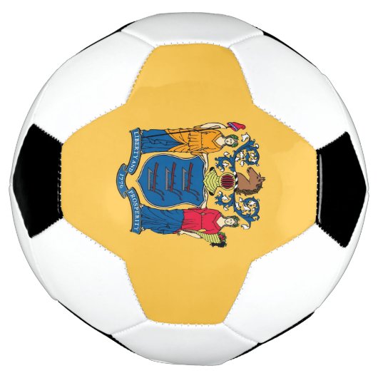 Patriottisch Voetbal met vlag van New Jersey (Gedraaid)