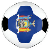 Patriottisch Voetbal met vlag van New York (Gedraaid)