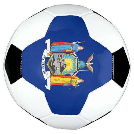 Patriottisch Voetbal met vlag van New York (Gedraaid)