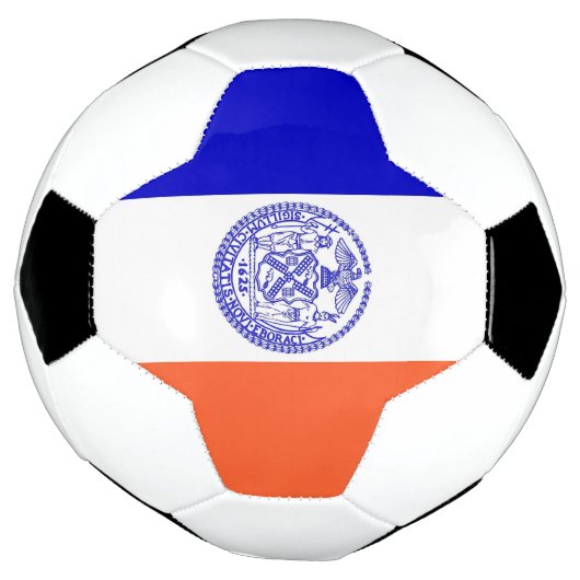 Patriottisch Voetbal met vlag van New York City (Gedraaid)