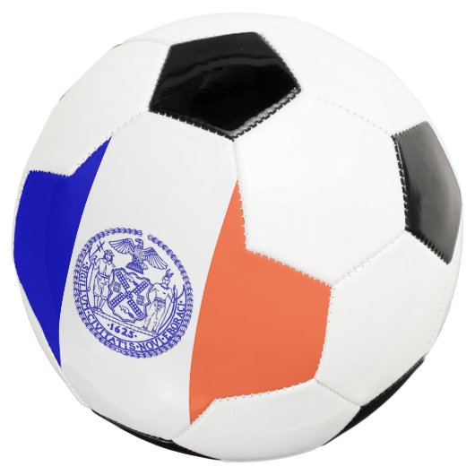 Patriottisch Voetbal met vlag van New York City (Drie kwart)
