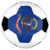 Patriottisch Voetbal met vlag van North Dakota (Gedraaid)