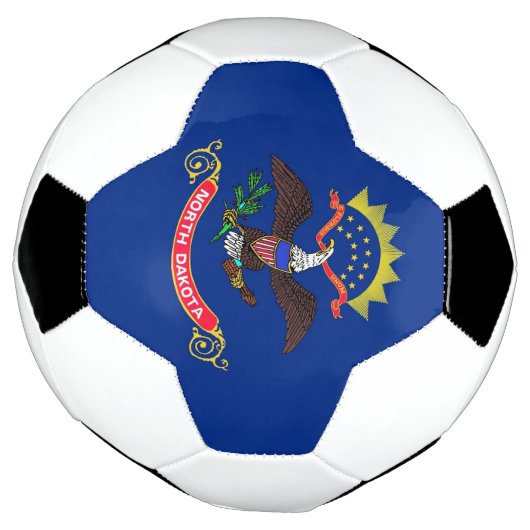 Patriottisch Voetbal met vlag van North Dakota (Gedraaid)