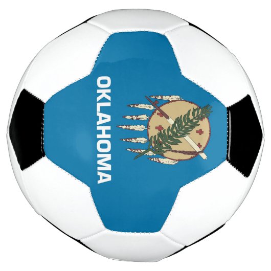 Patriottisch Voetbal met vlag van Oklahoma, VS (Gedraaid)