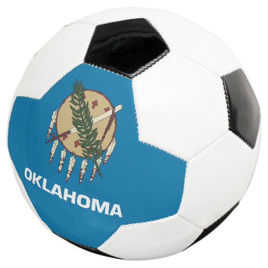 Patriottisch Voetbal met vlag van Oklahoma, VS (Drie kwart)