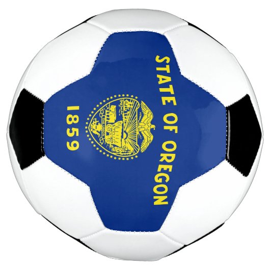 Patriottisch Voetbal met vlag van Oregon, Verenigd (Gedraaid)