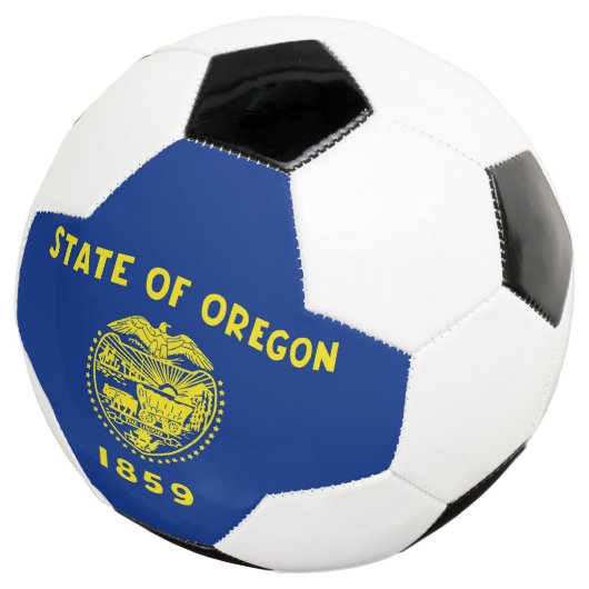 Patriottisch Voetbal met vlag van Oregon, Verenigd (Drie kwart)