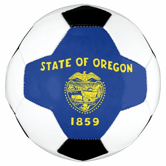 Patriottisch Voetbal met vlag van Oregon, Verenigd (Voorkant)