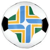 Patriottisch Voetbal met vlag van Portland (Gedraaid)