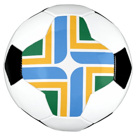 Patriottisch Voetbal met vlag van Portland (Gedraaid)