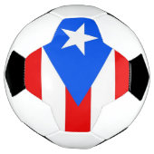 Patriottisch Voetbal met vlag van Puerto Rico (Gedraaid)