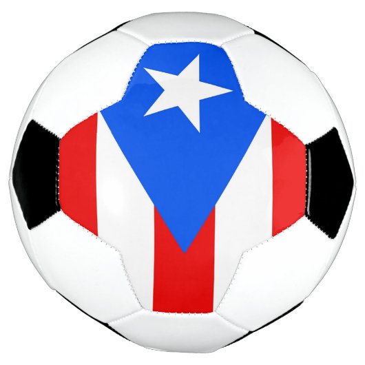 Patriottisch Voetbal met vlag van Puerto Rico (Gedraaid)