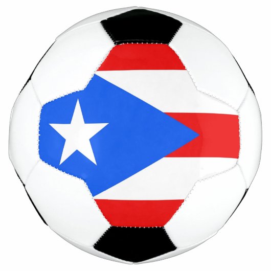 Patriottisch Voetbal met vlag van Puerto Rico (Voorkant)