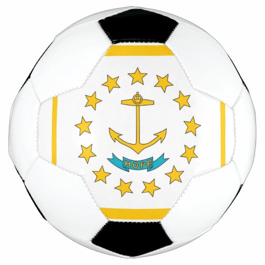 Patriottisch Voetbal met vlag van Rhode Island (Voorkant)