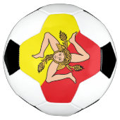 Patriottisch Voetbal met vlag van Sicilië, Italië (Gedraaid)