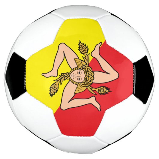 Patriottisch Voetbal met vlag van Sicilië, Italië (Gedraaid)