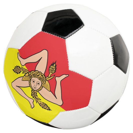 Patriottisch Voetbal met vlag van Sicilië, Italië (Drie kwart)