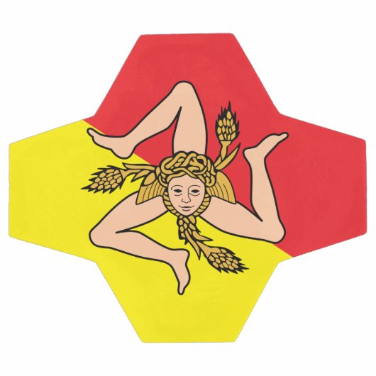 Patriottisch Voetbal met vlag van Sicilië, Italië (Enkel)