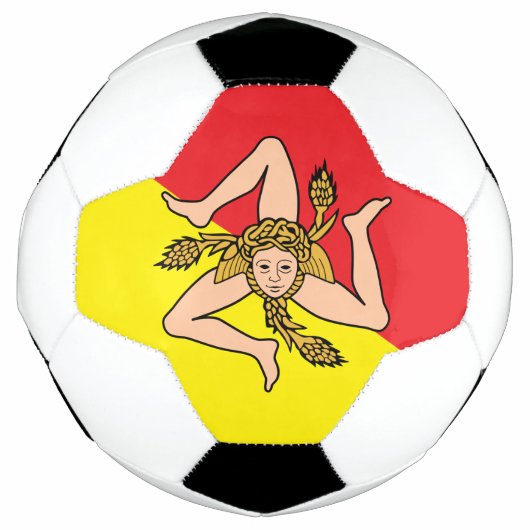 Patriottisch Voetbal met vlag van Sicilië, Italië (Voorkant)
