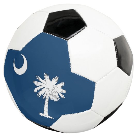 Patriottisch Voetbal met vlag van South Carolina (Drie kwart)