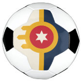 Patriottisch Voetbal met vlag van Tulsa, Oklahoma (Gedraaid)