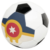 Patriottisch Voetbal met vlag van Tulsa, Oklahoma (Drie kwart)