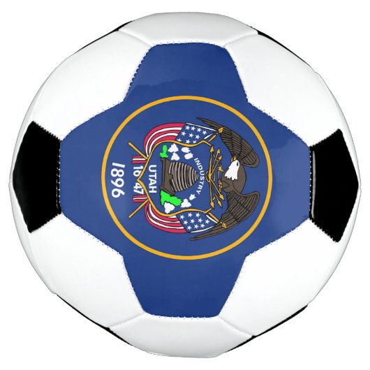 Patriottisch Voetbal met vlag van Utah (Gedraaid)