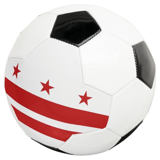 Patriottisch Voetbal met vlag van Washington DC (Drie kwart)
