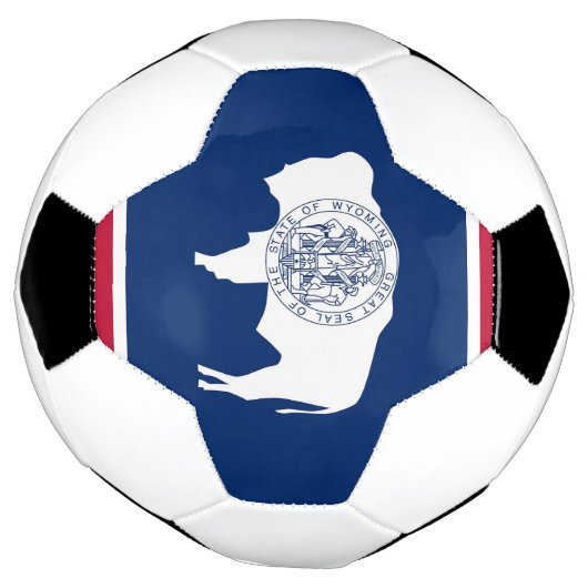 Patriottisch Voetbal met vlag van Wyoming (Gedraaid)