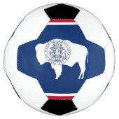 Patriottisch Voetbal met vlag van Wyoming (Voorkant)