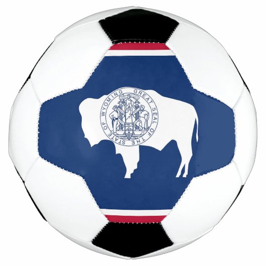 Patriottisch Voetbal met vlag van Wyoming (Voorkant)
