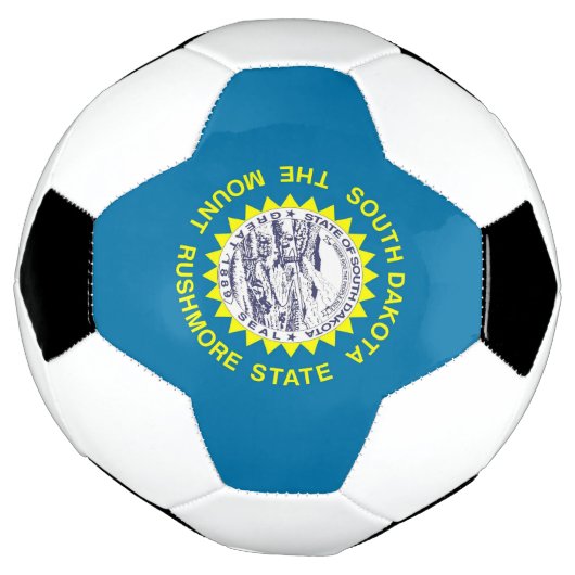 Patriottisch Voetbal met vlag van Zuid-Dakota (Gedraaid)