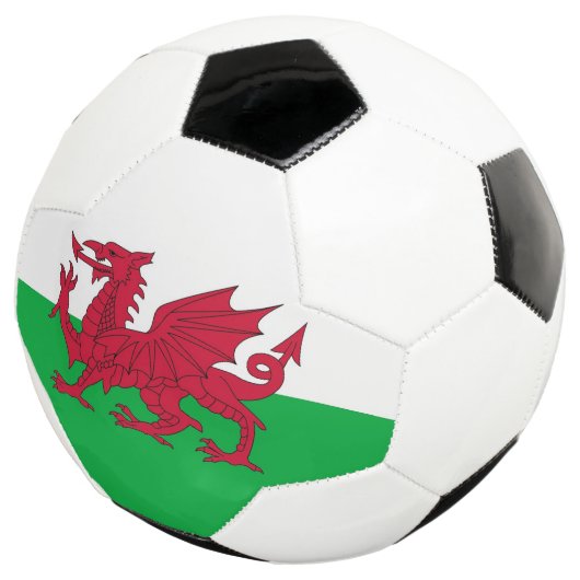 Patriottisch Voetbal met Wales Flag (Drie kwart)