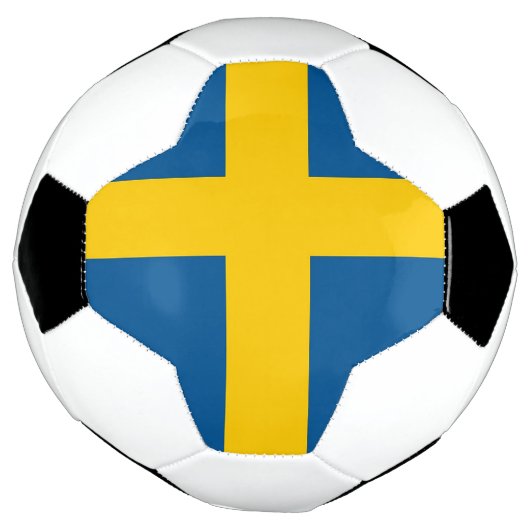 Patriottisch Voetbal met Zweedse vlag (Gedraaid)