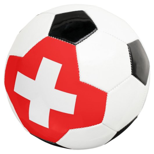 Patriottisch Voetbal met Zwitserse vlag (Drie kwart)