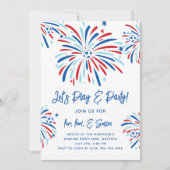 Patriottisch Voetbal & Vuurwerk 4 juli Feest Kaart (Voorkant)