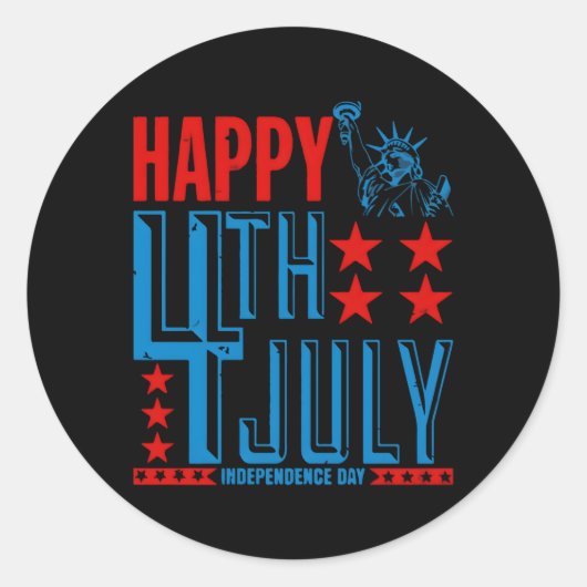 Patriottisch voor 4 juli USA Ronde Sticker (Voorkant)