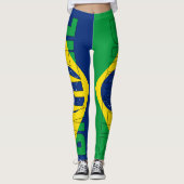 Patriottisch voor Braziliaanse vlaggenkleuren Leggings (Voorkant)