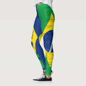 Patriottisch voor Braziliaanse vlaggenkleuren Leggings (Links)