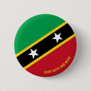 Patriottisch voor de vlag van Saint Kitts en Nevis Ronde Button 5,7 Cm