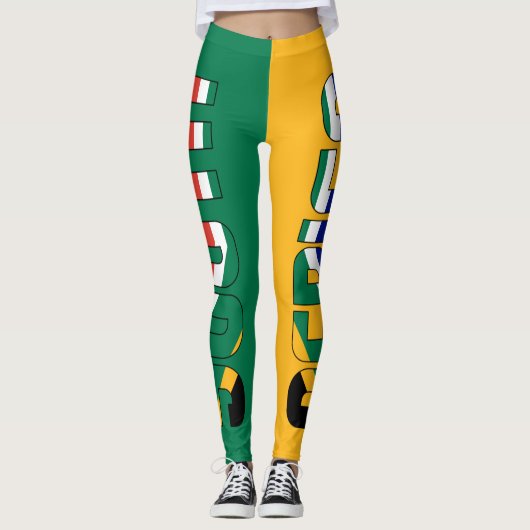 Patriottisch voor de vlag van Zuid-Afrika Leggings (Voorkant)